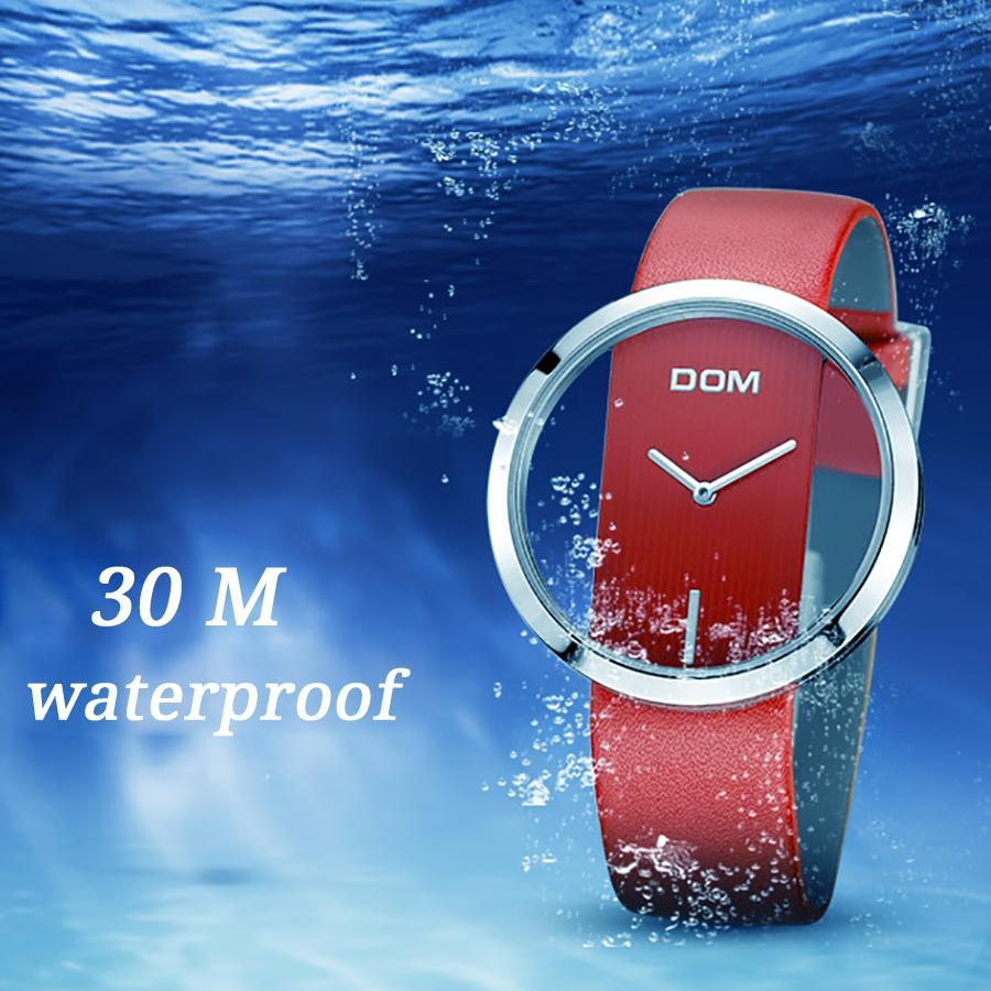 Waterproof Quartz Leather Strap Sport Watch Women's Watches DOM Official Store