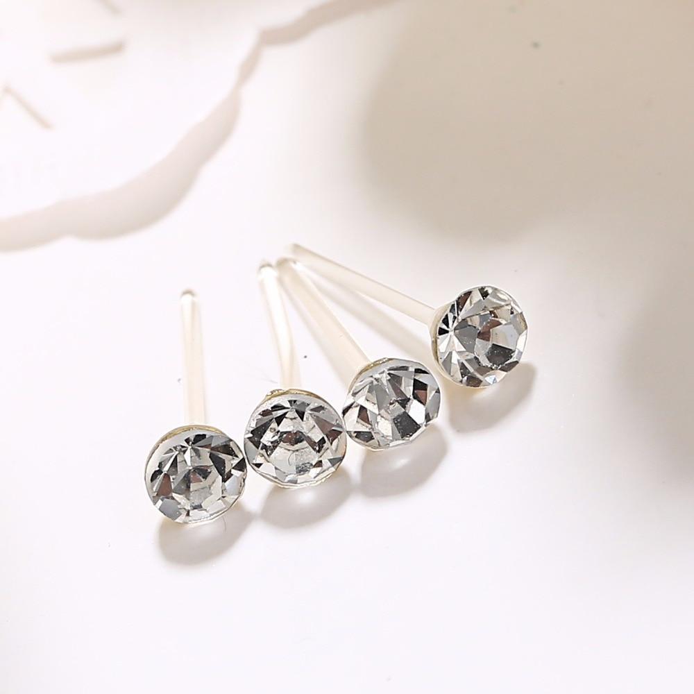 White Crystal Earrings Kit Pack Stud Earrings Elegant Lady's Jewelry Store