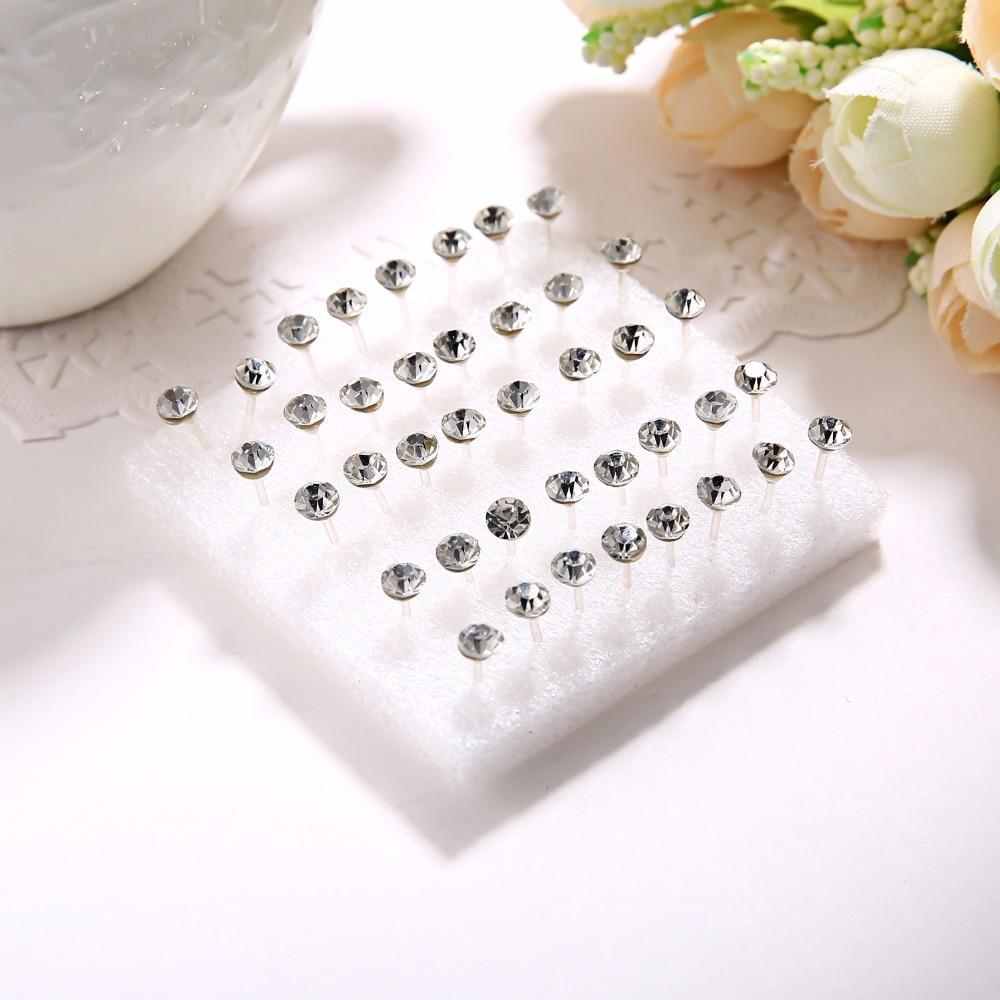 White Crystal Earrings Kit Pack Stud Earrings Elegant Lady's Jewelry Store