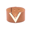 Wide Leather Bracelet for Women with V Word Design Cuff Bracelets D&D Official Store 13