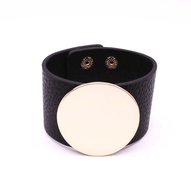 Wide Leather Bracelet for Women with V Word Design Cuff Bracelets D&D Official Store 14