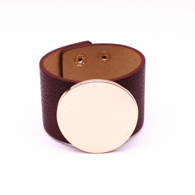Wide Leather Bracelet for Women with V Word Design Cuff Bracelets D&D Official Store 15