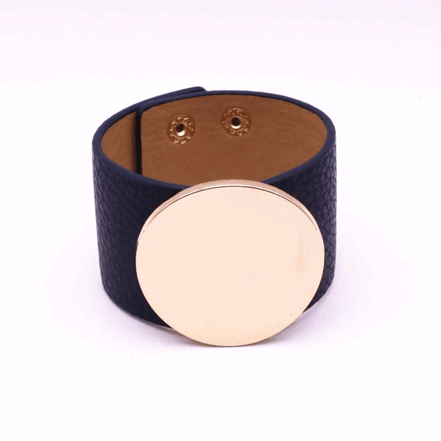 Wide Leather Bracelet for Women with V Word Design Cuff Bracelets D&D Official Store 17