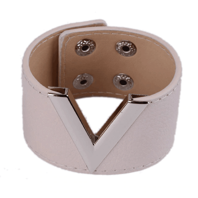 Wide Leather Bracelet for Women with V Word Design Cuff Bracelets D&D Official Store 18