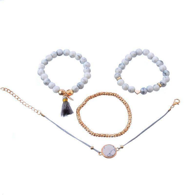 Women’s 4 in One Charm Bead Strand Bracelet With Variable Design Strand Bracelets HC Official Store
