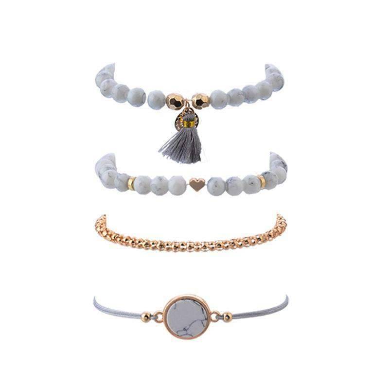 Women’s 4 in One Charm Bead Strand Bracelet With Variable Design Strand Bracelets HC Official Store