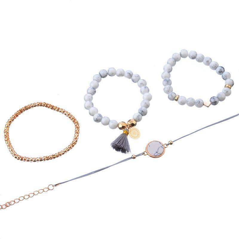 Women’s 4 in One Charm Bead Strand Bracelet With Variable Design Strand Bracelets HC Official Store
