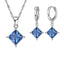 Women’s 925 Sterling Silver Pendant Bridal Jewelry Set With Crystal Bridal Jewelry Sets PATICO Official Store Blue