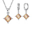 Women’s 925 Sterling Silver Pendant Bridal Jewelry Set With Crystal Bridal Jewelry Sets PATICO Official Store Champagne