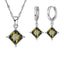 Women’s 925 Sterling Silver Pendant Bridal Jewelry Set With Crystal Bridal Jewelry Sets PATICO Official Store Green