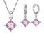 Women’s 925 Sterling Silver Pendant Bridal Jewelry Set With Crystal Bridal Jewelry Sets PATICO Official Store Pink