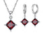 Women’s 925 Sterling Silver Pendant Bridal Jewelry Set With Crystal Bridal Jewelry Sets PATICO Official Store Red
