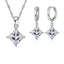 Women’s 925 Sterling Silver Pendant Bridal Jewelry Set With Crystal Bridal Jewelry Sets PATICO Official Store White