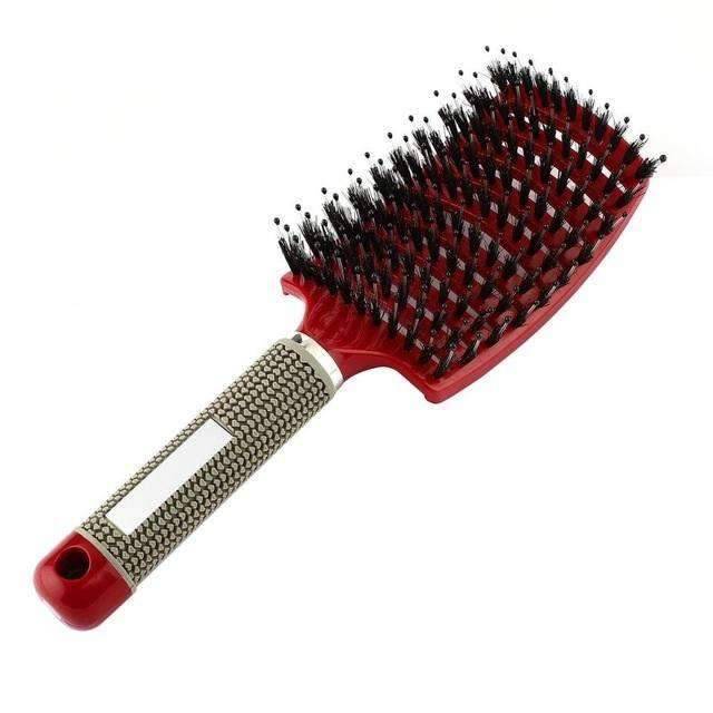 Women’s Bristle & Nylon Hair Scalp Massage Hair Comb Combs TP Makeup Store red