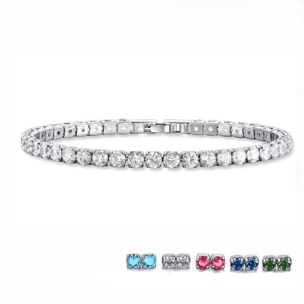 Womens Colorful Zirconia Cube Sleek Tennis Strand Bracelet Strand Bracelets UMODE Official Store