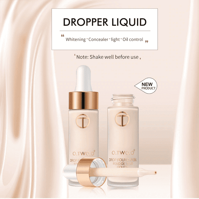 Women’s Long Lasting Dropper Liquid Face Foundation Makeup Face Foundation O.TWO.O Official Store