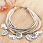 Women’s Multilayer Strand Bracelet With Silver Leaves Strand Bracelets ZOSHI Official Store WHITE