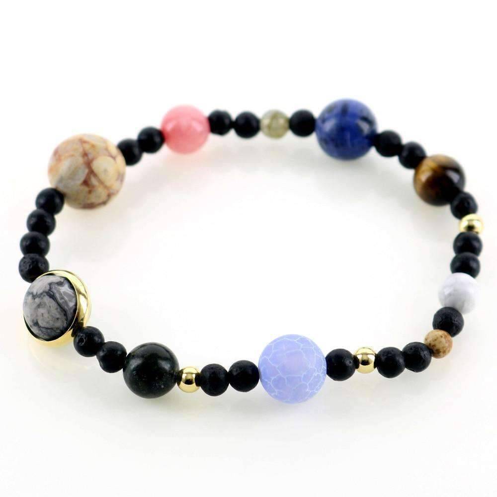 Women’s Natural Stone 9 Planet Strand Bracelet Strand Bracelets Linisorn Jewel Store 20cm