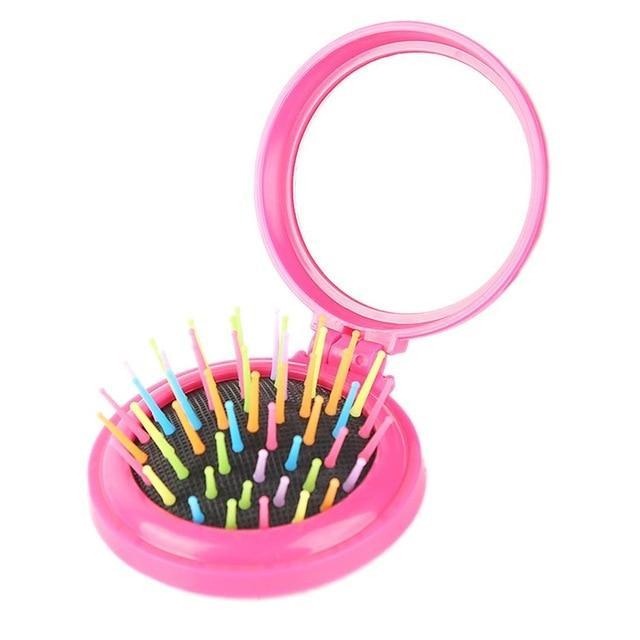 Women's Portable Mini Folding Makeup Hair Brush Combs Run Beauty house NO.1