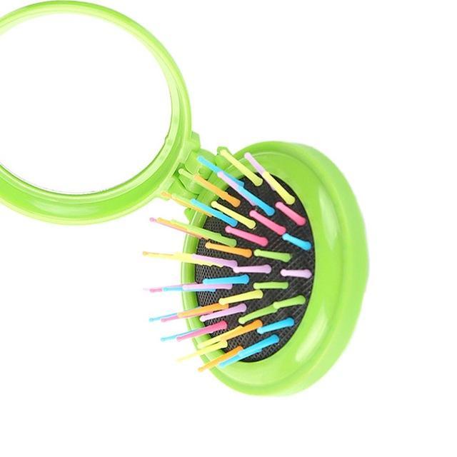 Women's Portable Mini Folding Makeup Hair Brush Combs Run Beauty house NO.3