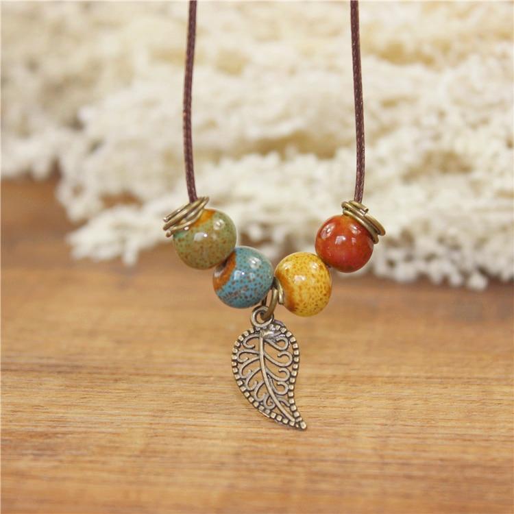 Wood Collar Stone Ceramic Necklaces Pendant Necklaces Miredo