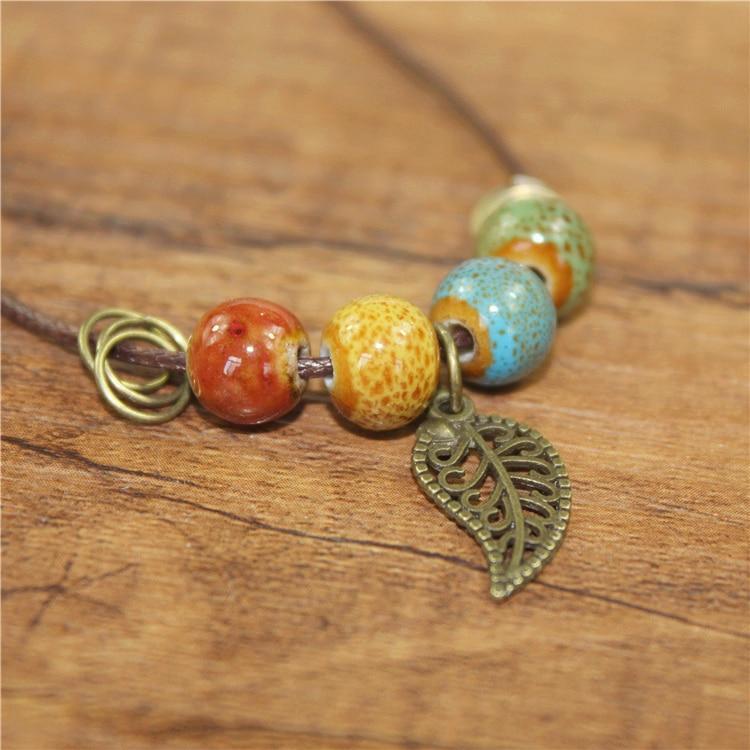Wood Collar Stone Ceramic Necklaces Pendant Necklaces Miredo
