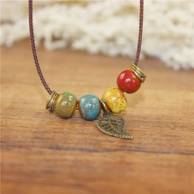 Wood Collar Stone Ceramic Necklaces Pendant Necklaces Miredo