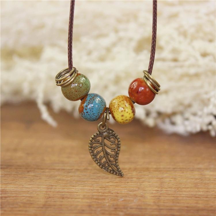 Wood Collar Stone Ceramic Necklaces Pendant Necklaces Miredo