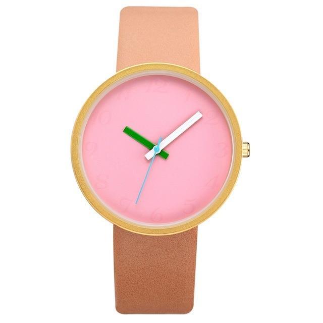 Yuhao Alloy Leather Quartz Watch Women's Watches 77 Queens Store Gold 1