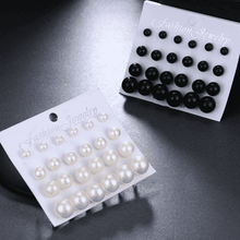 12 Pieces Single Color Simulated Pearl Stud Earrings For Women Stud Earrings KISSWIFE Official Store 