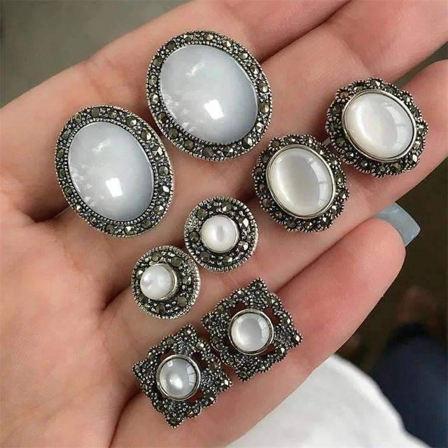 12 Pieces Single Color Simulated Pearl Stud Earrings For Women Stud Earrings KISSWIFE Official Store E614 