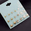 12 Pieces Single Color Simulated Pearl Stud Earrings For Women Stud Earrings KISSWIFE Official Store Gold10 