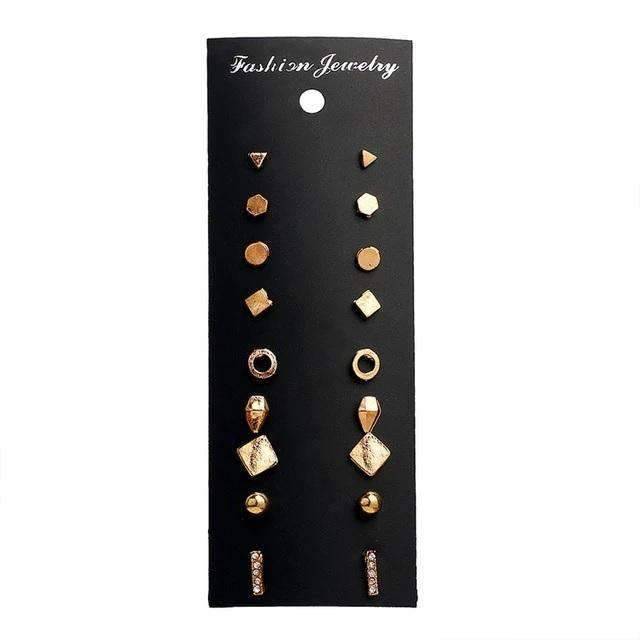 12 Pieces Single Color Simulated Pearl Stud Earrings For Women Stud Earrings KISSWIFE Official Store Gold12 