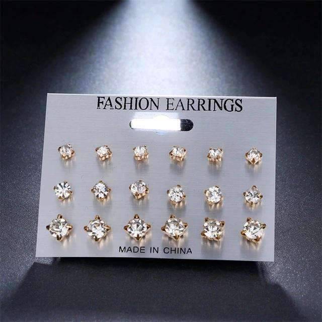 12 Pieces Single Color Simulated Pearl Stud Earrings For Women Stud Earrings KISSWIFE Official Store Gold8 