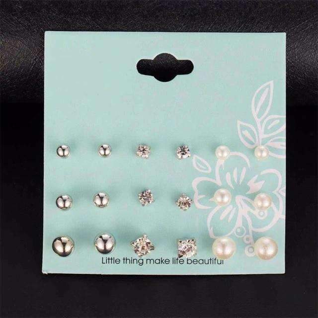 12 Pieces Single Color Simulated Pearl Stud Earrings For Women Stud Earrings KISSWIFE Official Store Silver11 