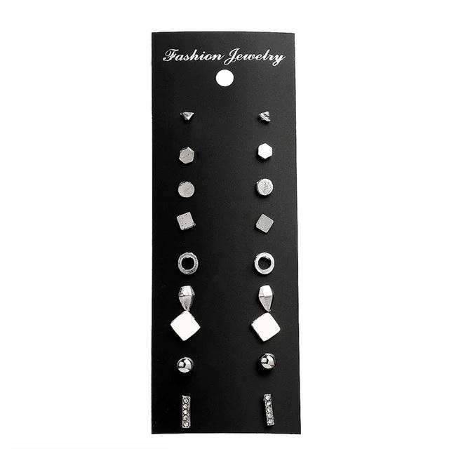 12 Pieces Single Color Simulated Pearl Stud Earrings For Women Stud Earrings KISSWIFE Official Store Silver13 