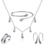 4 in 1 Silver 925 Stamped Water Drop Bridal Jewelry Sets For Women Bridal Jewelry Sets GNIMEGIL Official Store SHS219 45cm 