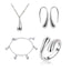 4 in 1 Silver 925 Stamped Water Drop Bridal Jewelry Sets For Women Bridal Jewelry Sets GNIMEGIL Official Store SHS223 45cm 