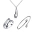 4 in 1 Silver 925 Stamped Water Drop Bridal Jewelry Sets For Women Bridal Jewelry Sets GNIMEGIL Official Store SHS331 45cm 