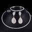 4pcs Silver Crystal Bridal Jewelry Sets With Elastic Rope Chain Bridal Jewelry Sets FINE JEWELRY WHOLESALE store NO:1497768 1 row 