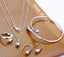 4Pieces 925 Silver Water Drop Women’s Bridal Jewelry Set Bridal Jewelry Sets GNIMEGIL Official Store 