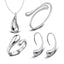 4Pieces 925 Silver Water Drop Women’s Bridal Jewelry Set Bridal Jewelry Sets GNIMEGIL Official Store Silver Color Resizable 45cm