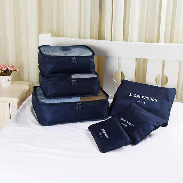 6 PCs Set High Quality Oxford Cloth Luggage & Travel Bag Travel Accessories Looking for the ownerof bag. Store Dark Blue 