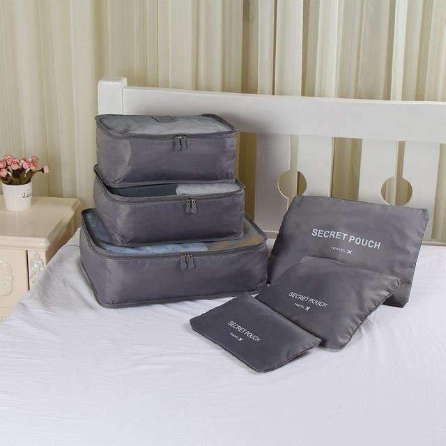 6 PCs Set High Quality Oxford Cloth Luggage & Travel Bag Travel Accessories Looking for the ownerof bag. Store Dark Gray 