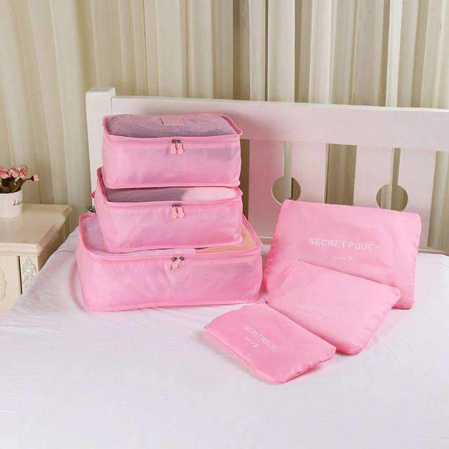 6 PCs Set High Quality Oxford Cloth Luggage & Travel Bag Travel Accessories Looking for the ownerof bag. Store Pink 