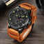 Army Leather Sports Wrist Watch Quartz Watches VANA Trade Black Yellow 