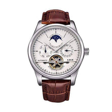 Automatic Tourbillon Leather Casual Mechanical Watch For Men Mechanical Watches LIGE Global No. 2 Store 