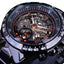 Bezel Golden Skeleton Design Waterproof Mechanical Watch For Men Mechanical Watches GMT Full Black 