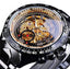 Bezel Golden Skeleton Design Waterproof Mechanical Watch For Men Mechanical Watches GMT Golden Black 