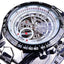 Bezel Golden Skeleton Design Waterproof Mechanical Watch For Men Mechanical Watches GMT New Black 